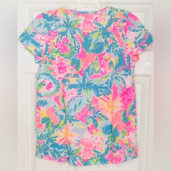 Lilly Pulitzer Etta V-Neck Top- Sunshine State Of Mind-NWT - Picture 4 of 9